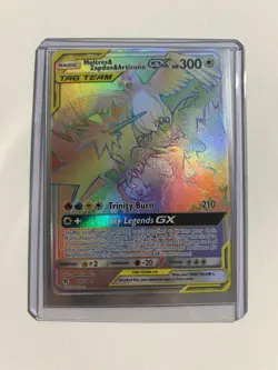 Pokemon Moltres Zapdos Articuno GX 69/68 Hidden Fates Rainbow Secret Rare - Image 1
