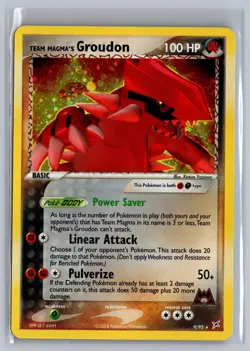 Team Magma's Groudon 9/95 Holo Rare Team Magma vs Team Aqua Pokemon Holo NM - Image 1
