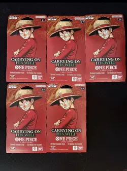 (x5) One Piece TCG: Carrying On His Will Sleeved Booster Pack Lot OP-13 ENGLISH - Image 1