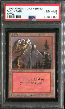 PSA 8 1993 MTG Magic The Gathering Beta #297 Mountain v1 or B - Image 1