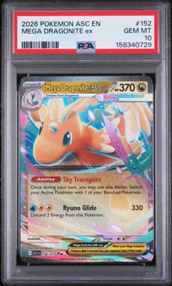 2026 Pokemon Ascended Heroes Mega Dragonite ex 152/217 Double Rare PSA 10 - Image 1