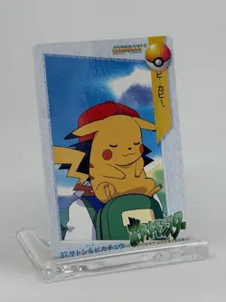 Ash & Pikachu Pokemon Card Japanese Nintendo Game Rare 37 Carddass Anime F/S - Image 3