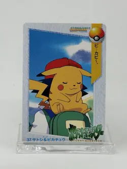 Ash & Pikachu Pokemon Card Japanese Nintendo Game Rare 37 Carddass Anime F/S - Image 4