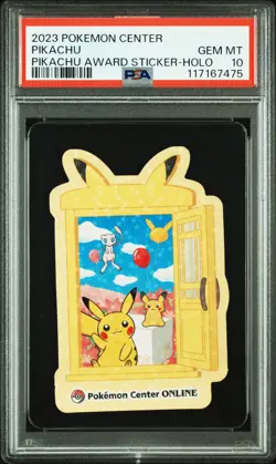 Pikachu Sticker 2023 Holo Pikachu Award Pokemon Center Promo Japanese PSA 10 - Image 1