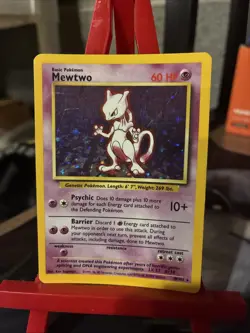 Pokemon Mewtwo Holo Rare Base Set 10/102 - Image 1