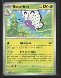 Butterfree #012/165 SV: Scarlet & Violet 151 Uncommon Pokemon TCG NM/M - Image 1