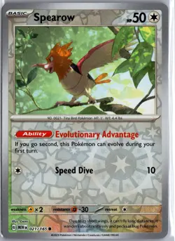 Spearow 021/165 Common 151 Pokemon Reverse Holo Lightly Played - Image 1
