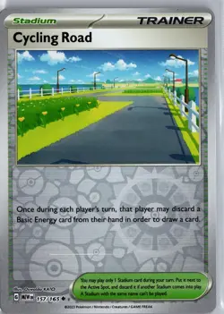 Cycling Road 157/165 Uncommon 151 Pokemon Reverse Holo Lightly Played - Image 1