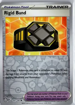 Rigid Band 165/165 Uncommon 151 Pokemon Reverse Holo Lightly Played - Image 1
