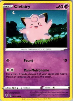 Clefairy Vivid Voltage 063/185 Common Pokemon Near Mint - Image 1