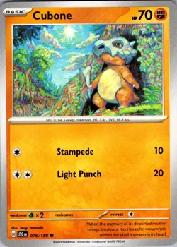 Cubone Journey Together 076/159 Common Pokemon Near Mint - Image 1