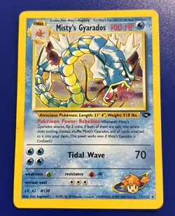 Pokemon Misty's Gyarados 13/132 Gym Challenge Holo Rare 100 HP English 2000 TCG - Image 1