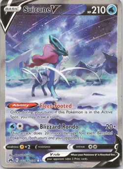 2023 Sword & Shield Series - Crown Zenith - Galarian Gallery Suicune V FULL ART - Image 1