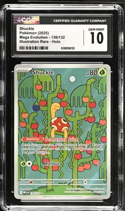 Shuckle CGC 10 Mega Evolution 136/132 Illustration Rare Holo Pokemon Card - Image 1