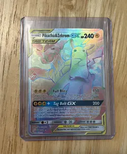 Pokemon Pikachu & Zekrom GX 184/181 Secret Rare Full Art Holo Signed 2019 NM - Image 1