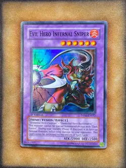 Yugioh Evil Hero Infernal Sniper DP06-EN012 Super Rare 1st Ed NM - Image 1
