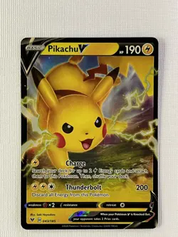Pikachu V 043/185 Vivid Voltage NM Ultra Rare Full Art Pokemon Card Never Played - Image 1