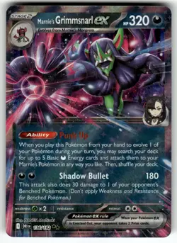 Marnie's Grimmsnarl ex 136/182 SV10: Destined Rivals NM Pokemon Card TCG - Image 1