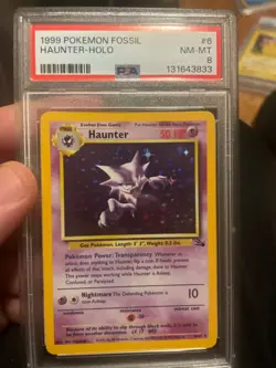 PSA 8 HAUNTER 6/62 Holo Rare Fossil Set 1999 WOTC - Pokemon Card - Image 1