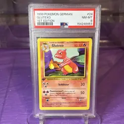 Pokemon Glutexo 1st Edition German Base Set Card PSA 8 24/102 80 HP 1999 - Image 1