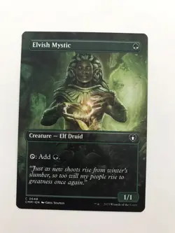 Elvish Mystic Extended Borderless MTG Magic the Gathering Card NM Near Mint CMM - Image 1