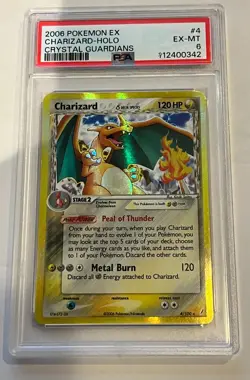 2006 POKEMON EX CRYSTAL GUARDIANS #4 CHARIZARD-HOLO PSA 6 - Image 1
