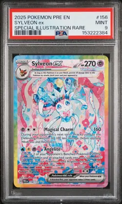 2025 POKEMON PRE EN-PRISMATIC EVOLUTIONS #156 SYLVEON EX PSA 9 - Image 1