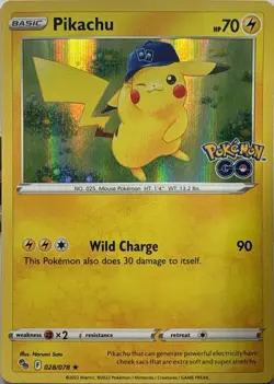 Pikachu (28) Holo Rare Pokemon GO 028/078 NM - Image 1