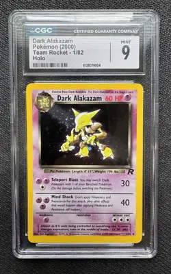 2000 POKEMON TEAM ROCKET #1 DARK ALAKAZAM-HOLO CGC 9 SWIRL - Image 2