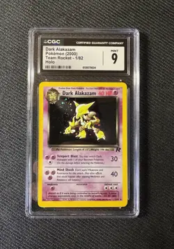 2000 POKEMON TEAM ROCKET #1 DARK ALAKAZAM-HOLO CGC 9 SWIRL - Image 3