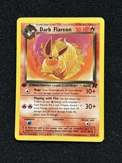 2000 Pokemon Dark Flareon 1st Edition 35/82 Team Rocket - NM - Image 2