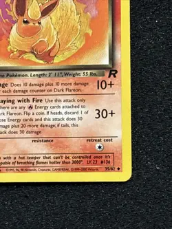 2000 Pokemon Dark Flareon 1st Edition 35/82 Team Rocket - NM - Image 5