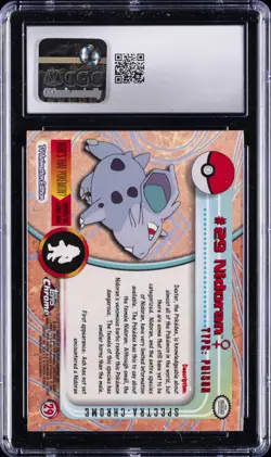2000 TOPPS CHROME POKEMON SER 1 SPECTRA-CHROME #29 NIDORAN CGC 10 GEM MINT - Image 2