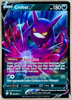 2021 POKEMON TCG SHINING FATES CROBAT V ULTRA RARE HOLO 044/072 NM+ - Image 1