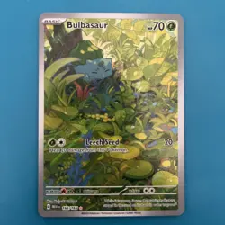 Pokemon! Bulbasaur Illustration Rare - Scarlet and Violet 151 166/165, Near Mint - Image 1