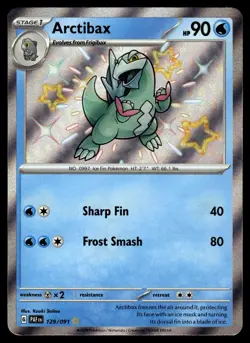 Arctibax 129/091 Shiny Rare Paldean Fates Pokemon Near Mint - Image 1
