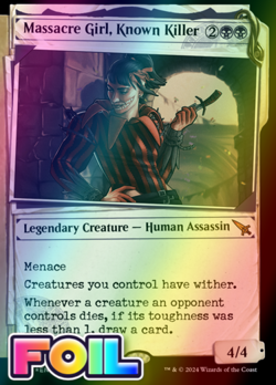 x1 Massacre Girl, Known Killer MKM MTG 380 FOIL MYTHIC SHOWCASE M/NM 1x - Image 1