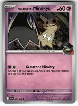 Team Rocket's Mimikyu 087/182 Uncommon Destined Rivals Pokemon Near Mint - Image 1