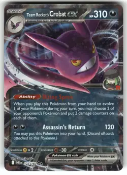 Team Rocket's Crobat ex 122/182 SV10: Destined Rivals NM Pokemon Card TCG - Image 1