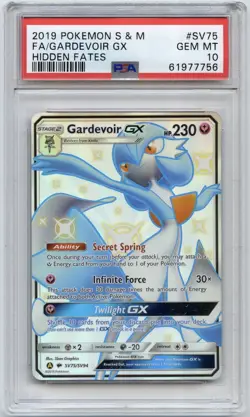 Pokemon Gardevoir GX Shiny Full Art Hidden Fates SV75/SV94 GEM Mint PSA 10 EN - Image 1