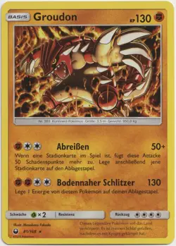 Pokemon Groudon Holo Rare Sturm am Firmament 81/168 NM Deutsch - Image 1
