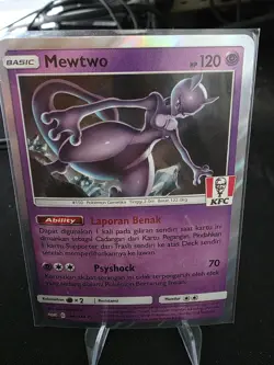 Special Pokemon TCG Indonesian Mewtwo KFC Promo 184/SM-P Near Mint - Image 1