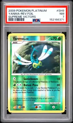 2009 POKEMON PLATINUM SUPREME VICTORS #SH9 YANMA-REVERSE FOIL PSA 7 - Image 1