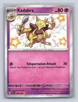 Kadabra 149/091 Shiny Rare Paldean Fates Pokemon NM - Image 1