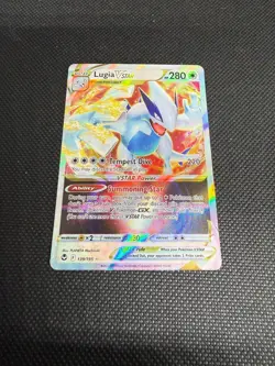 Lugia VSTAR 139/195 Holo VSTAR Rare Silver Tempest Pokemon Near Mint - Image 1