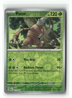Pinsir 127/165 Uncommon 151 Pokemon Reverse Holo Near Mint - Image 1