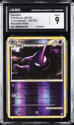 2010 POKEMON TRIUMPHANT REVERSE HOLO #35/102 HAUNTER CGC 9 - Image 1