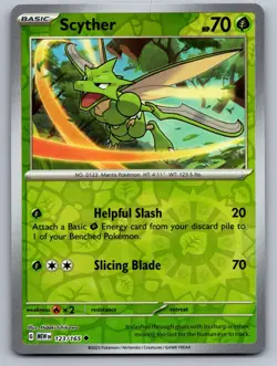 Scyther 123/165 Uncommon 151 Pokemon Reverse Holo Near Mint - Image 1