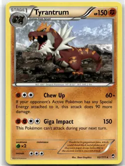 Tyrantrum 62/111 Rare Furious Fists Pokemon LP - Image 1
