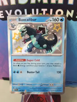 Baxcalibur 130/091 Pokemon TCG Paldean Fates Baby Shiny Holo NM - Image 1